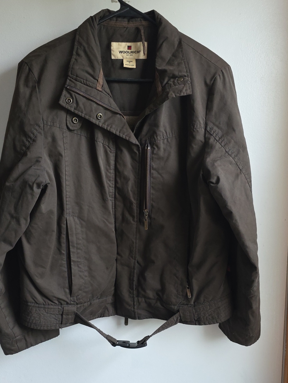 Great Condition!! Woolrich Women's Bomber Jacket Dark Wood Size M